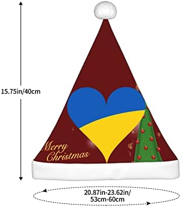 Ukrajna Zászló Szív Vicces Felnőttek Plüss Télapó Sapka Karácsonyi Kalap Női & Férfi Karácsonyi Ünnepi Kalap
