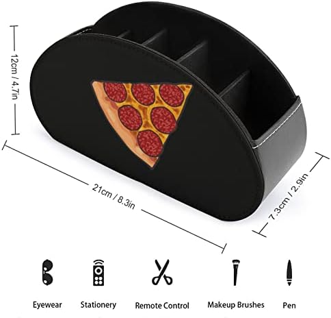 Pepperoni Pizza Nyomtatott Tv Távirányító Szervező Doboz Ellenőrzési Birtokosai PU Bőr 5 Rekeszes Tároló Tartály