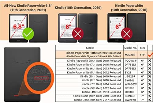 6.8 Hüvelyk Esetben a Kindle Paperwhite 11 Generáció Megjelent, 2021-ben Csak, Modell M2L3EK &M2L4EK - Mágneses Védő Fedél