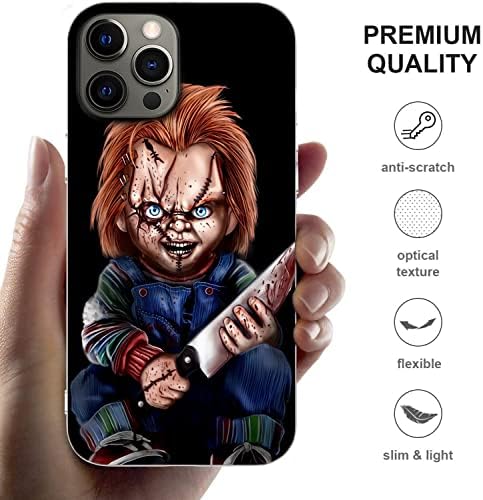maodege Kompatibilis az iPhone 11 Esetben Halloween Chucky Klasszikus Horror Film Vér Gumi Ütésálló Puha TPU Szilikon Telefon