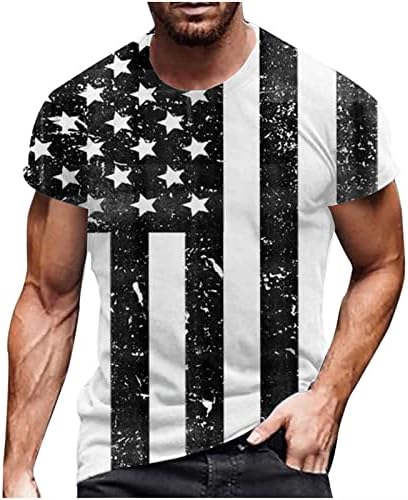 lcepcy USA Zászló Ingek, Férfi Alkalmi Legénység Nyak Rövid Ujjú Grafikus Póló július 4-én Hazafias Sportos Tshirt