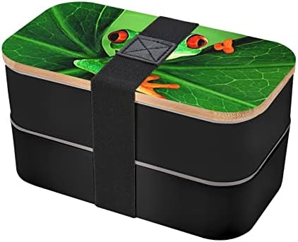 Aranyos Béka Ebéd Bento Box Korszerűsített Állítható Pánt,Összerakható Újrafelhasználható Szivárgásmentes Élelmiszer-Tartály,
