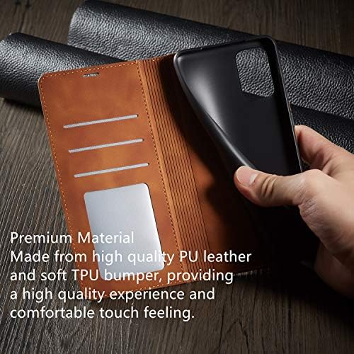 EYZUTAK Prémium PU Bőr Flip Tok tartó Samsung Galaxy a51-es (4G), Védő tok Állvány Kártyahely Mágneses Bezárása Ütésálló