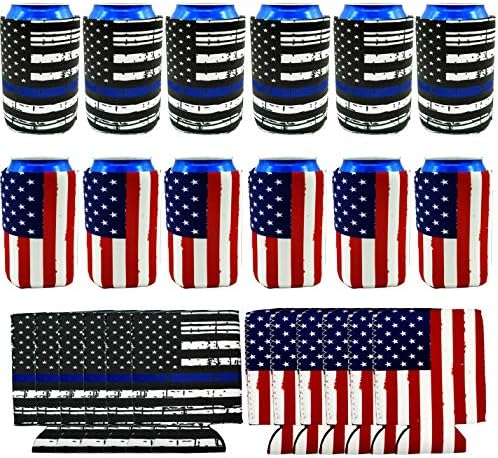 Medoore 12 db Amerikai Zászlót Hűvösebb Ujjú, Neoprén Sört a Lakosoknak a Dobozokat, majd az Üvegeket, Összecsukható Ital