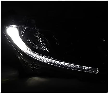 ZMAUTOPARTS LED Cső Halogén Projektor Fényszóró Fényszóró Fekete Kompatibilis -2021 Honda Civic