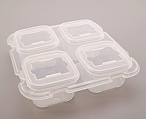Prettyard Élelmiszer Minőségű PVC Konyha, Kamra, Tároló Konténerek Szervezet Box Set (4 Sejtek (Undetachable), 250ml/Cella