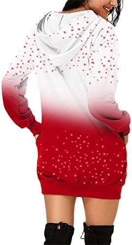 Karácsonyi Női Tunika Ing, Ruha, Aranyos Karácsonyi Sapka Galléros Pulóver, Ruha, Hosszú Ujjú Pocket Mini kapucnis felső