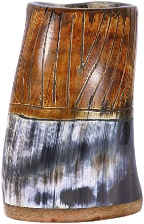 Viking Kereskedők Eredeti Viking Inni Horn Bögre vászonzsák - 20 Oz Fa Alap, Extra Nagy Középkori Ihletésű Kézműves Kupa