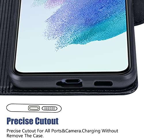 Arae tok Samsung Galaxy S21 FE PU Bőr Pénztárca burkolata [Állvány Funkció] a Csuklópántot, majd a [4-Slot] ID&hitelkártyák