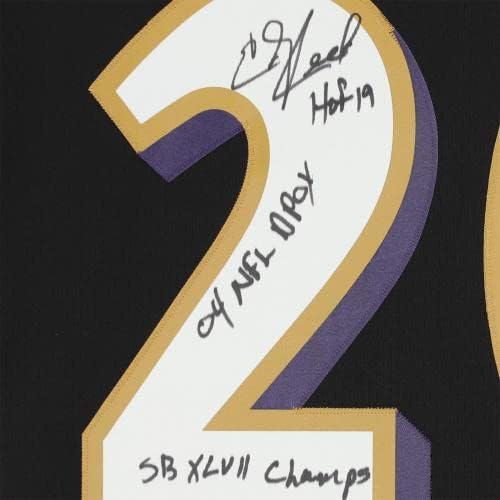 Ed Reed Baltimore Ravens Dedikált Fekete Mitchell & Ness-i Replika Jersey Több Super Bowl Szezon Feliratok - Limitált Kiadás