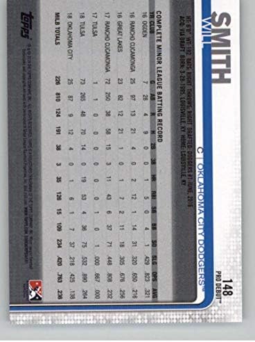 2019 Topps Pro Debütáló Baseball 148 Will Smith Oklahoma City Dodgers Hivatalos Kisebb Liga MiLB Trading Card
