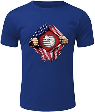 XXVR Férfi Hazafias Rövid Ujjú póló, Nyári Amerikai Zászló Nyomtatás Sleeve Alkalmi Laza Divat Alapvető Tee Maximum