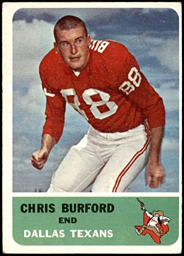 1962 Fleer 27 Chris Burford Dallas Texans (Főnökök) (Foci Kártya) VG/EX Texans (Főnökök) Stanford