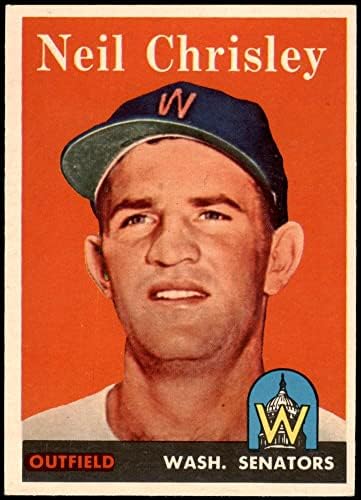 1958 Topps 303 Neil Chrisley Washington Senators (Baseball Kártya) EX/MT Szenátorok