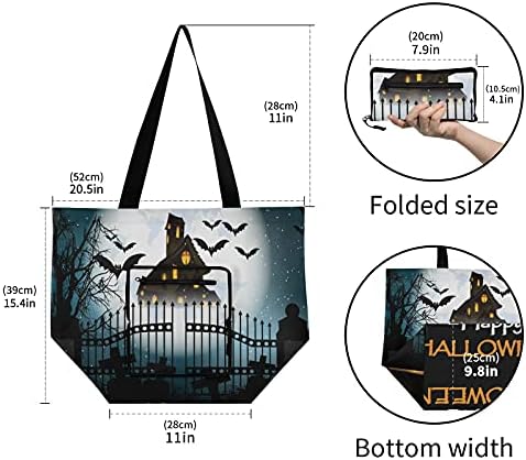 Pumkin Jack O' Lantern Boldog Halloween Összecsukható Váll Táska Újrahasználható bevásárlótáska Nehéz az Iskola Táska Bevásárló