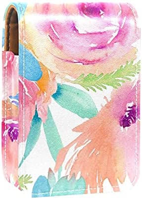 Rúzs Esetben A Tükör Rózsaszín Akvarell Szájfény Jogosultja Hordozható Rúzs Tároló Doboz Utazási Smink Táska Mini Bőr Kozmetikai