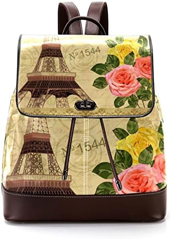 VBFOFBV Hátizsák Nők Daypack Laptop Hátizsák Utazási Alkalmi Táska, Párizs Régi Rózsa Pillangó Eiffel-Torony