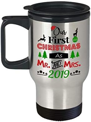 Az Első Karácsony, Mint Mr And Mrs 2019 Utazási Bögre - Vicces Pár Karácsonyi Bögre - Ajándék Karácsonyra/Születésnap/Család/Vicces