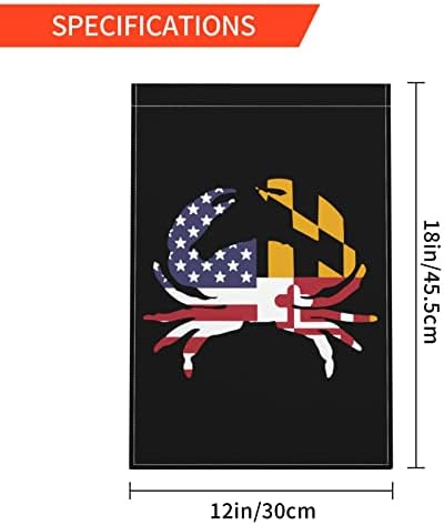 Amerikai Maryland Zászló Rák Kert Zászló 12x18in Beltéri Kültéri Becoration Banner