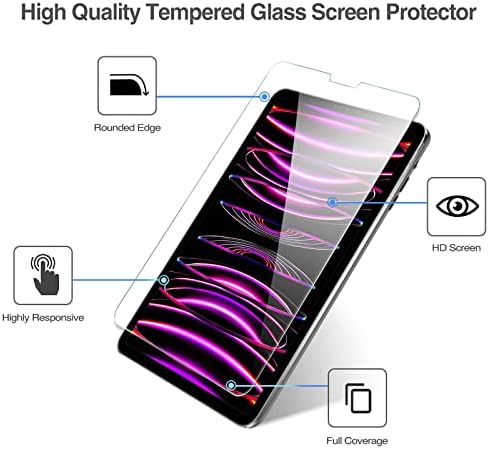 ProCase 2+2db Képernyő Védő iPad Pro 12.9 inch 6. 5. 4. Generációs 2022 2021 2020-ra a Kamera Lencséjét Védő, Edzett Üveg