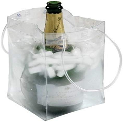 Franmara 9032-BU Átlátszó Műanyag Jég Összecsukható Pezsgő Hűtőtáska, fogantyúval