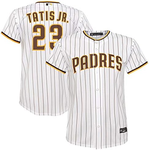 Outerstuff Fernando Tatis Jr., San Diego Padres-Fehér Csíkos Ifjúsági 8-20 Hazai Játékos Jersey