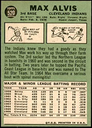 1967 Topps 520 Max Alvis Cleveland indians (Baseball Kártya) EX Indiánok