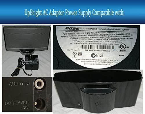 UpBright Autó 20V DC Adapter Töltő Kompatibilis Bose 99DC-042 SoundLink II., III. 404600 414255 Mobil Hangszóró Hang Link