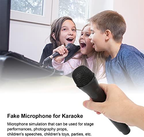 Shanrya Hamis Mikrofon Énekel, Műanyag Kellék Mic Kellék, Mikrofon, 1 X Prop Mikrofon Felek(Fekete)