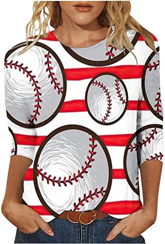Anyák Napja 3/4-Es Ujjú Ing, Női Nyári Baseball Anya Felsők Női Alkalmi Legénység Nyak Trendi Grafikus Póló