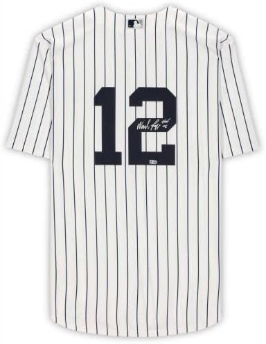 Wade Boggs New York Yankees Dedikált, Fehér Nike Replika Jersey a HOF 05 Felirat, - Dedikált MLB Mezek