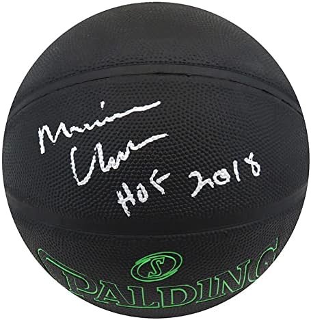 Maurice Arca Aláírt Spalding Fantom Fekete Zöld Betűkkel NBA Kosárlabda w/HOF'18 - Dedikált Kosárlabda