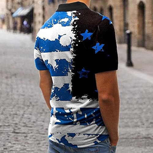 XXBR Függetlenség Napja Póló Férfi, Stars and Stripes Nyomtatás Póló Hazafias USA Zászló Felső Rövid Ujjú T-Shirt