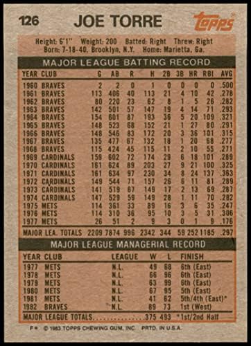 1983 Topps 126 Joe Torre Atlanta Braves (Baseball Kártya) NM/MT Bátrabbak