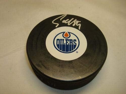 Sam Gagner Aláírt Edmonton Oilers Jégkorong Dedikált PSA/DNS-COA-1A - Dedikált NHL Korong