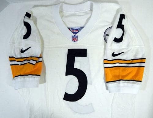 1998 Pittsburgh Steelers 5 Játék Kiadott Fehér Jersey 48 DP21178 - Aláíratlan NFL Játék Használt Mezek