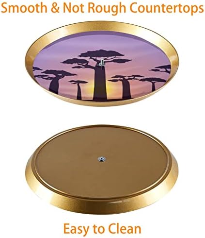 3 Tier Műanyag Muffin Állvány Torony Többszintű Z Tálca, Arany Cupcake Torony, Fa, Lila Alkonyat Baobab Sziluett Desszert