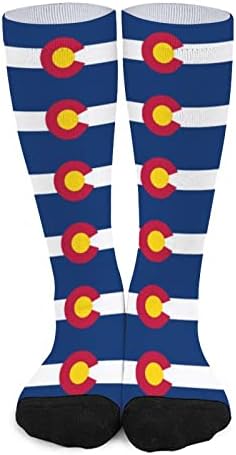 Colorado Állam Flag1 Vicces Harisnya Át A Borjú Magas Zokni Színe Megfelelő, a Férfiak a Nőket