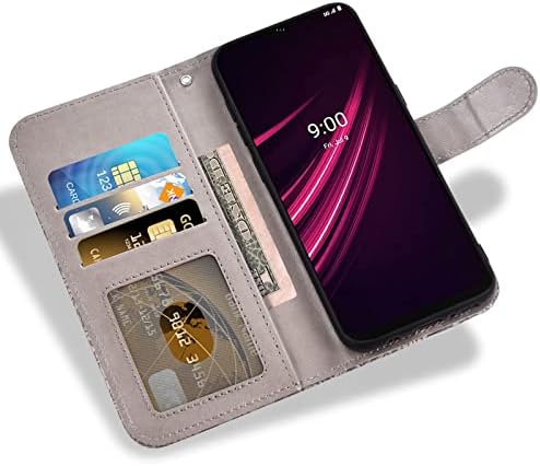 Asuwish Telefon Esetében a T-Mobile Revvl V+ 5G a képernyővédő fólia, Csipke Tárca Fedezze Flip-Kártya-tartó Állvány Sejt