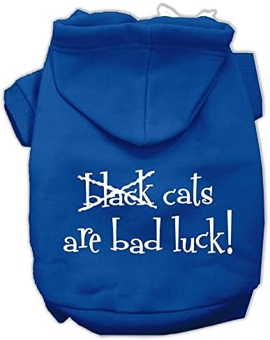 Délibáb Pet Termékek Fekete Macska balszerencsét hoz Képernyő Nyomtatás Pet kapucnis felső, Kék, XX-Nagy