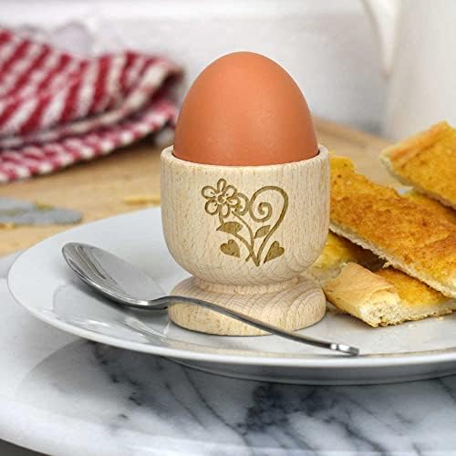 Azeeda Szívét & Virág' Fából készült tojástartó (EC00022347)