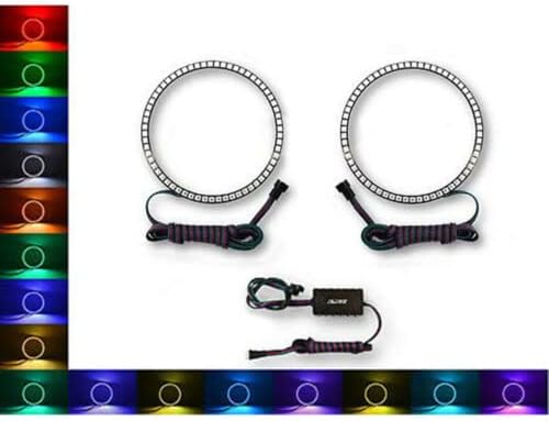 Oktán Világítás 120mm Fényszóró Multi-színváltó LED Shift RGB Angel Eye Halo Gyűrű NC Páros