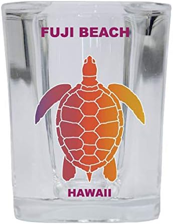 Fuji Strand Hawaii Szuvenír Szivárvány Teknős Design Square Pohár