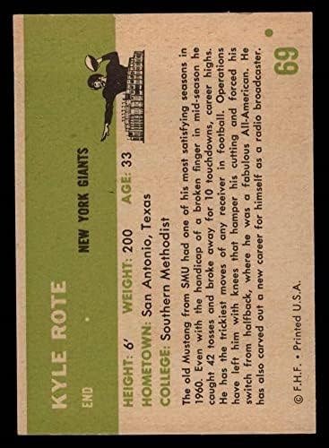 1961 Fleer 69 Kyle Gépies New York Giants-FB (Foci Kártya) NM Óriások-FB az smu