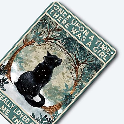 Fekete Macska Dekoráció Vintage Vicces Fekete Macska Jelek Plakátok - Egyszer volt, Hol nem volt egy Lány Ki Szeretett Macska
