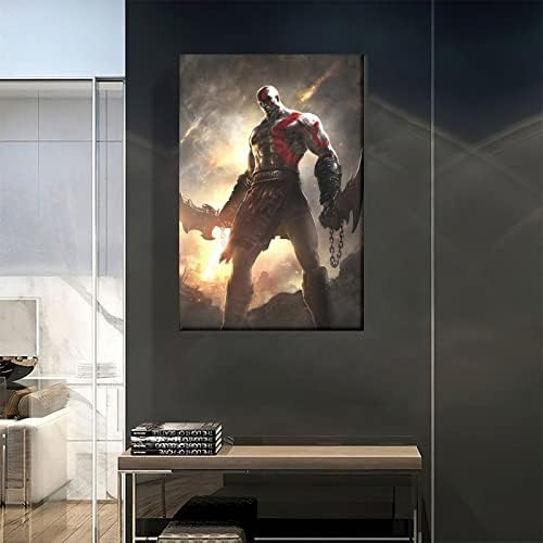 Liberc Játék Isten Háború Kratos Plakát, Kép, Vászon Wall Art Print Modern Otthon a Szobában Játék Art Dekor 16x24inchs(40x60cm)