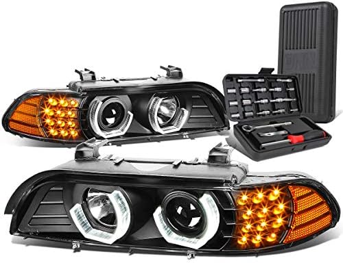 [Halogén Modell] 3D Kristály Halo Projektor Fényszóró Lámpa, LED lámpa, a Szerszám Készlet Kompatibilis a BMW 5-ös Sorozat