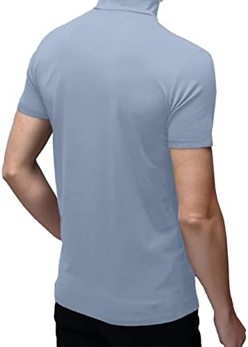 Mens T-Shirt Rövid Ujjú Alapvető Félgarbó Slim Fit Trikóban Pulóver Termikus Szilárd Maximum