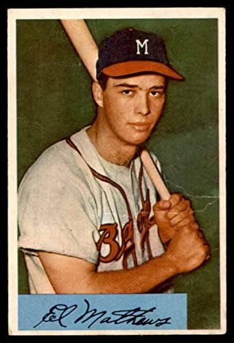 1954 Bowman 64 Eddie Mathews Milwaukee Bátrabbak (Baseball Kártya) JÓ Bátrabbak