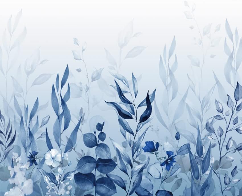 AIBIIN 72x72 hüvelyk Kék Eukaliptusz Levelek zuhanyfüggöny Fürdőszobai Akvarell Virág Növény Otthon, Fürdőkád, Függöny, Dekoráció
